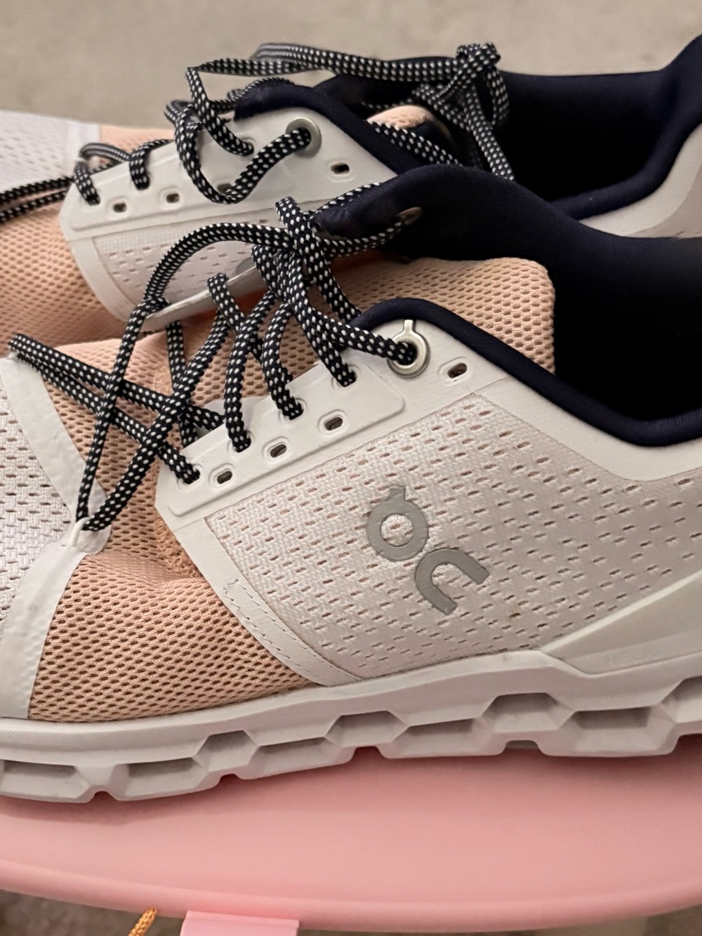 On Running Women's Athletic Sneakers in Pink and Navy